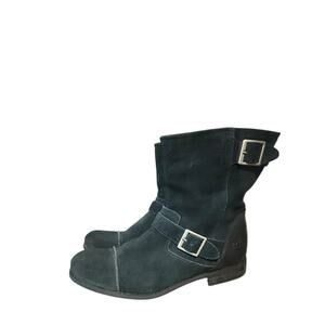 UGG Lancing Black Suede Leather Buckle Boots Men's US 13 Motorcycle Outdoor